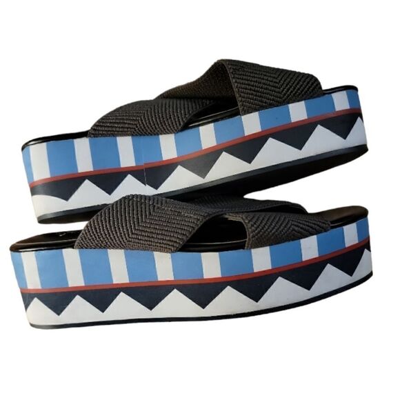 Free People Geometric Strap Platform Wedges - Picture 3 of 7